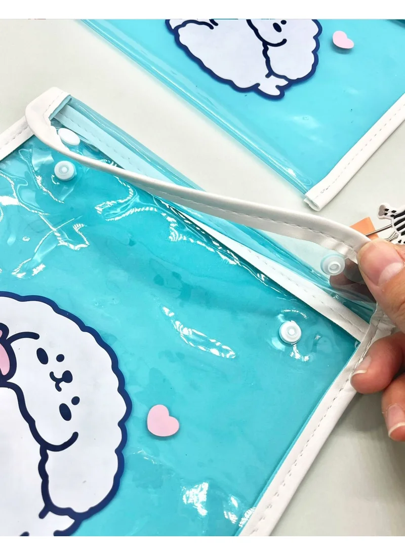 Kağıt Gemi Dükkan Paper Ship Shop Waterproof Transparent Blue Lamb Bag/Collector/Pencil Box
