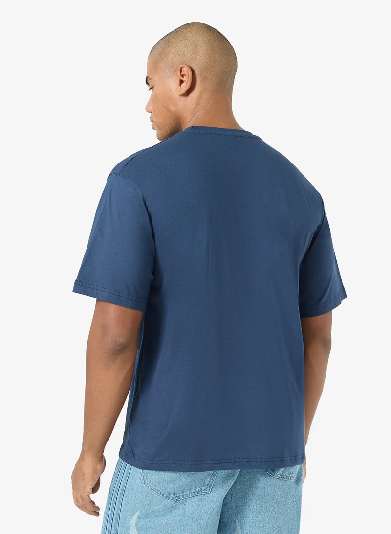 Seventy Five Basics NAVY Oversized Drop Shoulder 220Gsm T-Shirt for Men | Best Price UAE