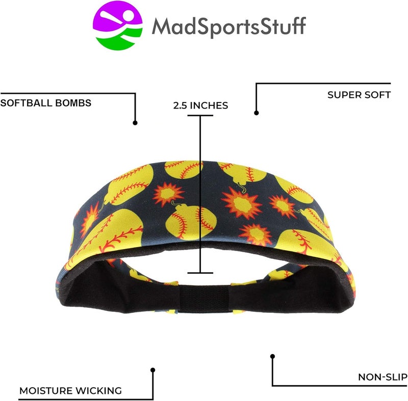 MadSportsStuff Softball Bomber Headband with Softball Bomb Logos - Image 4