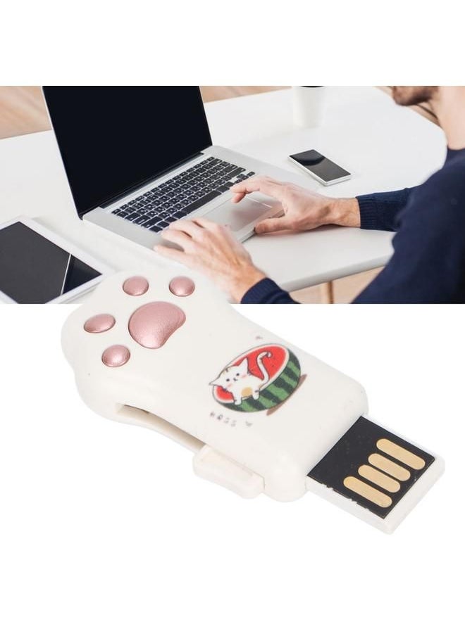 Arabest - Flash Drive Rose Gold Watermelon Pattern Cat Paw Shape USB2.0 Flash For InFormation Storage Data Transmission PC CarRose Gold Watermelon Pattern Cat Claw Shape 32GB - Image 1