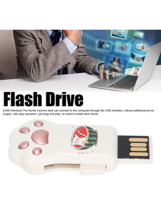 Arabest - Flash Drive Rose Gold Watermelon Pattern Cat Paw Shape USB2.0 Flash For InFormation Storage Data Transmission PC CarRose Gold Watermelon Pattern Cat Claw Shape 32GB - Image 1