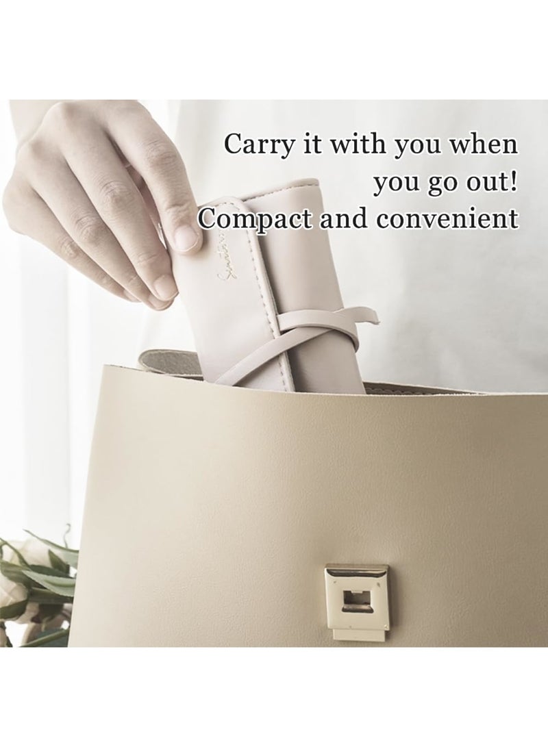 Barakah Travel Jewelry Organizer Case, Leather Jewelry case, Collapsible Jewelry Roll, Leather Jewelry Storage Bags for Women, Portable Travel Jewelry Storage Bag for Necklaces, Earrings, Rings, Bracelets - Image 5