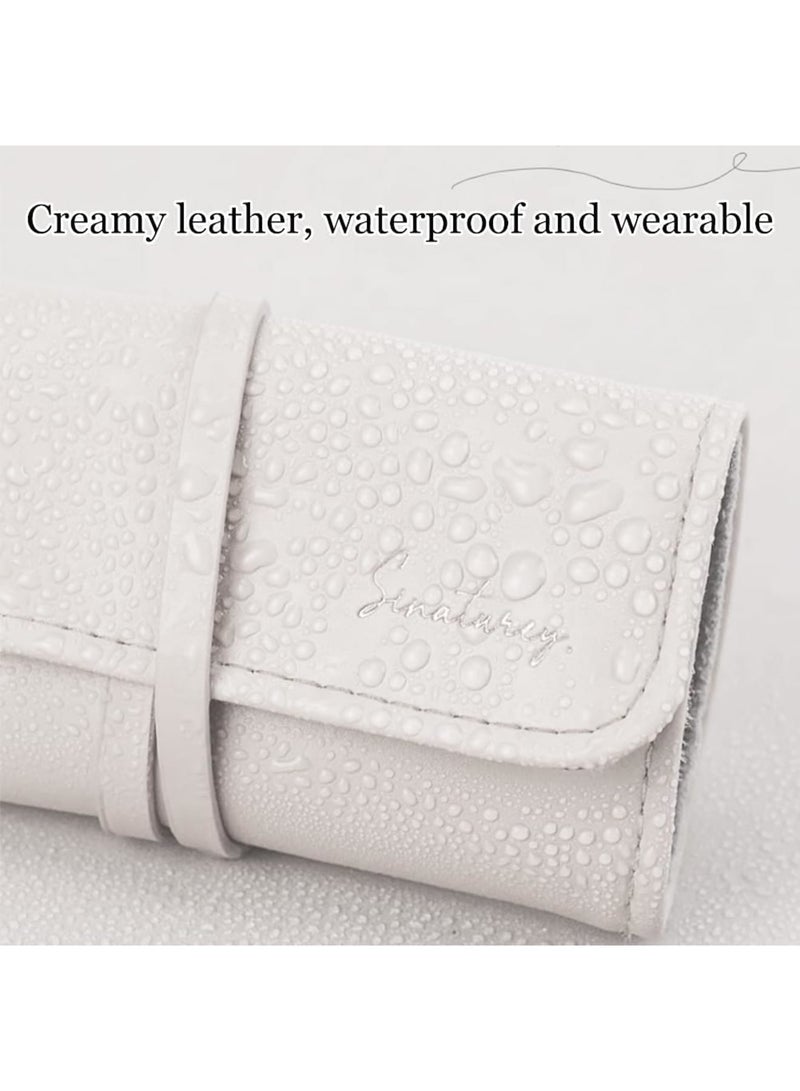 Barakah Travel Jewelry Organizer Case, Leather Jewelry case, Collapsible Jewelry Roll, Leather Jewelry Storage Bags for Women, Portable Travel Jewelry Storage Bag for Necklaces, Earrings, Rings, Bracelets - Image 4