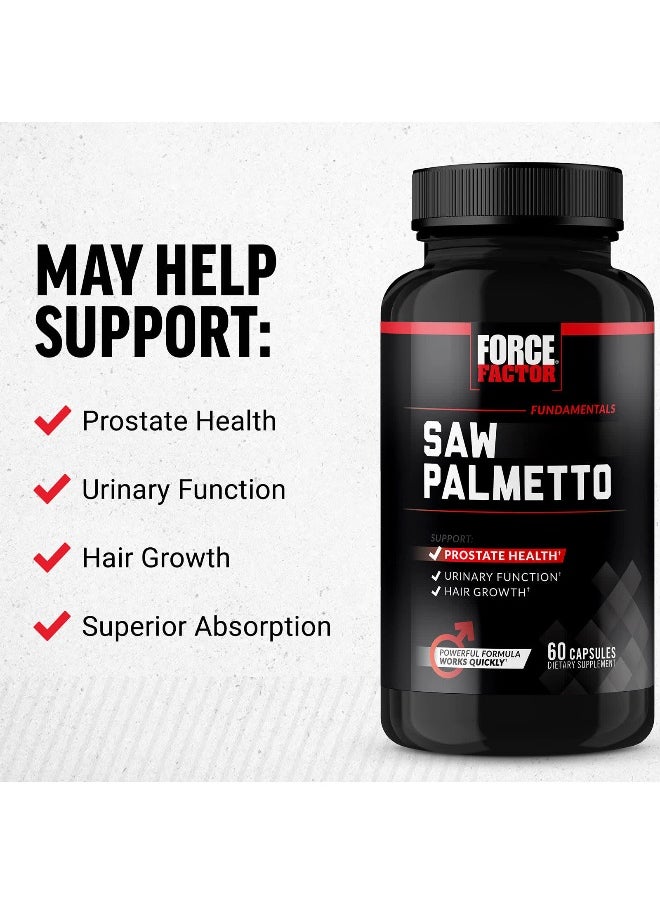 Force Factor Force Factor, Fundamentals, Saw Palmetto, 60 Capsules  - Image 4