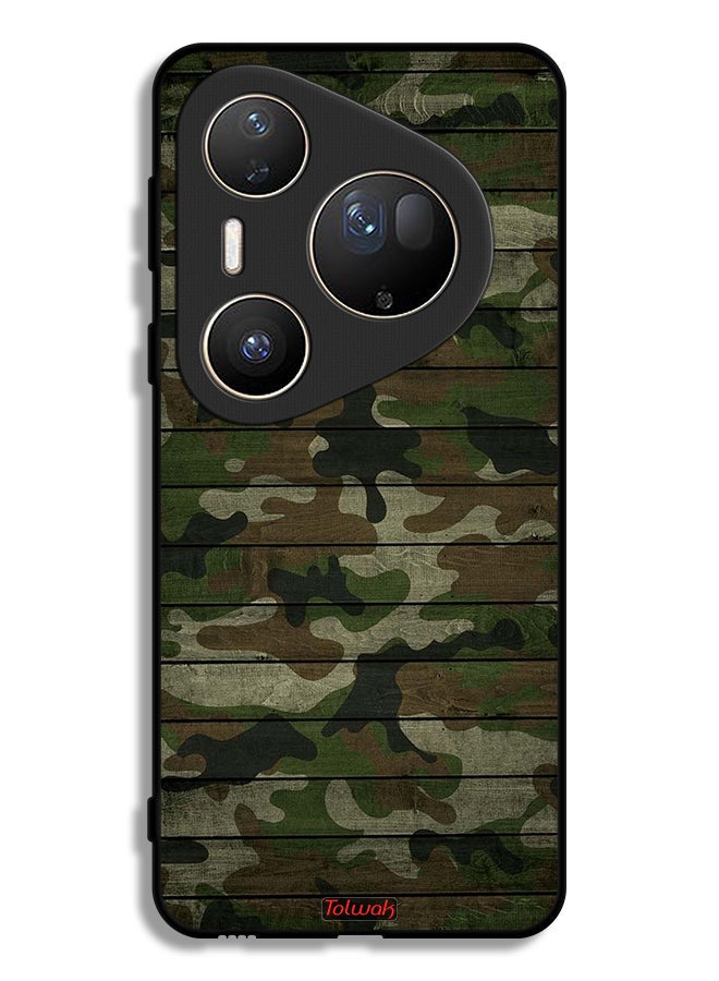 Tolwak Huawei Pura 80 Ultra Protective Case Cover Camouflage Wooden Pattern - Image 1