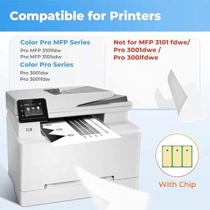 138X BLACK TONER CARTRIDGE PRO MFP 3101FDW BLACK TONER COMPATIBLE FOR HP 138X BLACK TONER CARTRIDGE FOR HP138X W1380X FOR PRO 3001DW 3101SDW TONER 2 PACK (WITH CHIP) - Image 3