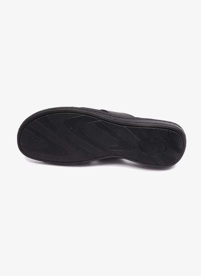 Comfort Plus SOFT NAPPA FLAT COMFORT PLUS LADIES SANDALS BLACK