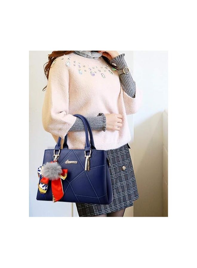 Goolsky Goolsky Top-handle Handbags Purse Soft PU Leather Crossbody Shoulder Bag Satchel with Bowknot Plush Ball Pendant  - Image 2