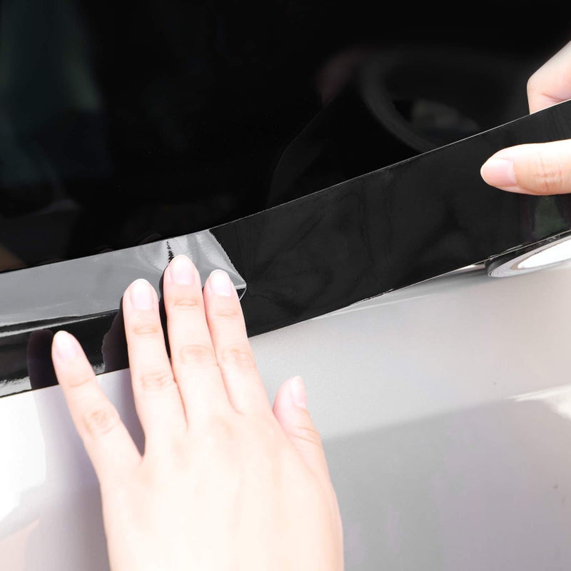 LZLRUN Free Tool Kit High Gloss Vinyl Wrap Kit for Black Out Chrome Delete Window Trim Door Trim (2Inches x 30Feet) - Image 2