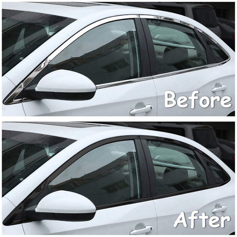 LZLRUN Free Tool Kit High Gloss Vinyl Wrap Kit for Black Out Chrome Delete Window Trim Door Trim (2Inches x 30Feet) - Image 5