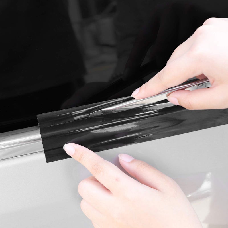 LZLRUN Free Tool Kit High Gloss Vinyl Wrap Kit for Black Out Chrome Delete Window Trim Door Trim (2Inches x 30Feet) - Image 3