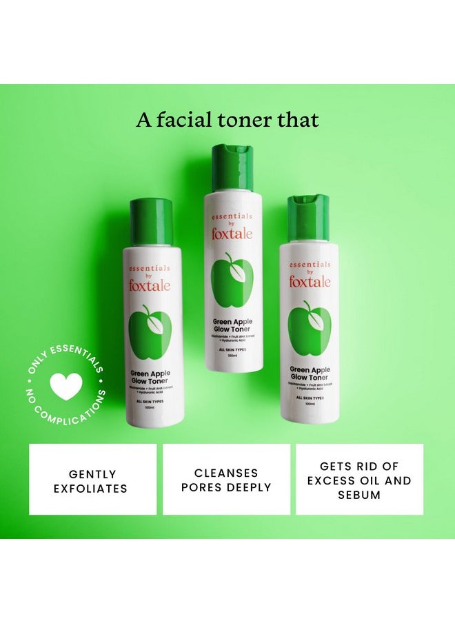 Essentials Daily Green Apple Glow Toner With Niacinamide Fruit Aha Extract And Hyaluronic Acid Clinically Proven Brightening Ingredients All Skin Types Men & Women 100Ml - pzsku/ZFFAE5D03E6EAA8C0B3D4Z/45/_/1720854372/f418931f-c831-4029-858e-cb0412c061fb