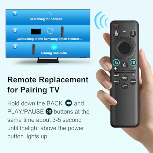 Seayoo BN59-01432A Solar Voice Remote Replacement for Samsung TV Remote with Bluetooth Rechargeable Solar Cell, Compatible with Samsung Neo QLED S90D Smart 8K HDR Ultra HD TVs, VG-TM2360E 2023 Model, Black - Image 5
