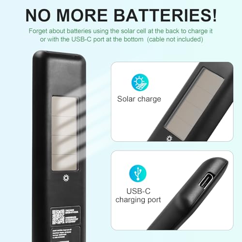 Seayoo BN59-01432A Solar Voice Remote Replacement for Samsung TV Remote with Bluetooth Rechargeable Solar Cell, Compatible with Samsung Neo QLED S90D Smart 8K HDR Ultra HD TVs, VG-TM2360E 2023 Model, Black - Image 3