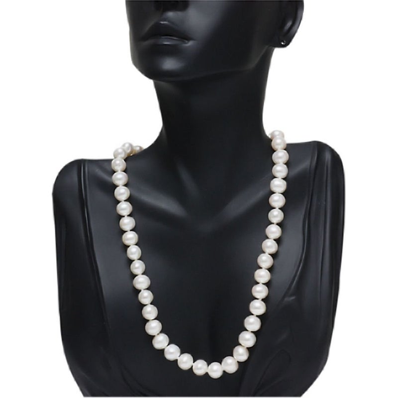 GEM STONE KING مجموعة مجوهرات من قلادة وأقراط وسوار من لؤلؤ المياه العذبة الأبيض من جيم ستون كينغ للنساء | فضة استرلينية 925 | هدية مثالية للعروس | هدايا مجوهرات فاخرة لها ولأمها وزوجتها - Image 4