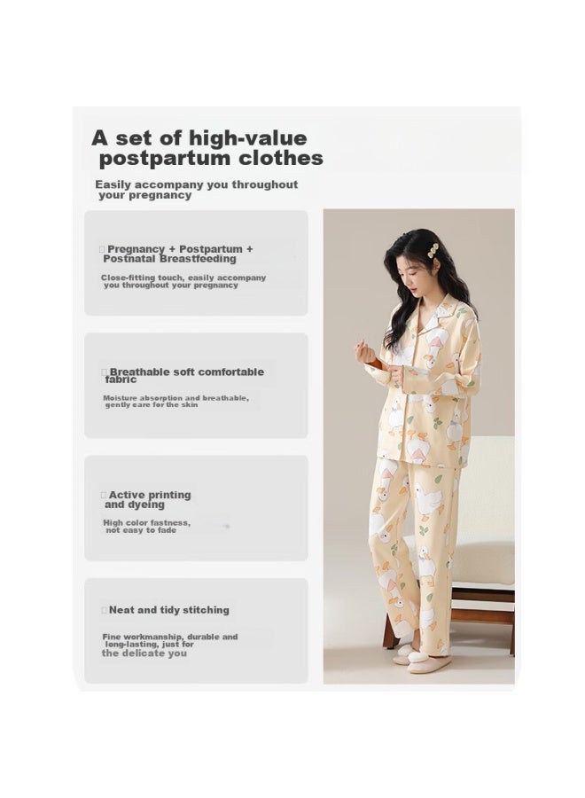 Lovebox Aibaoshi Maternity Wear, Autumn And Winter, For Pregnant Women, Nursing Clothes, Maternity Pajamas, Loungewear, Size L, Big White Goose, M406 - Image 2