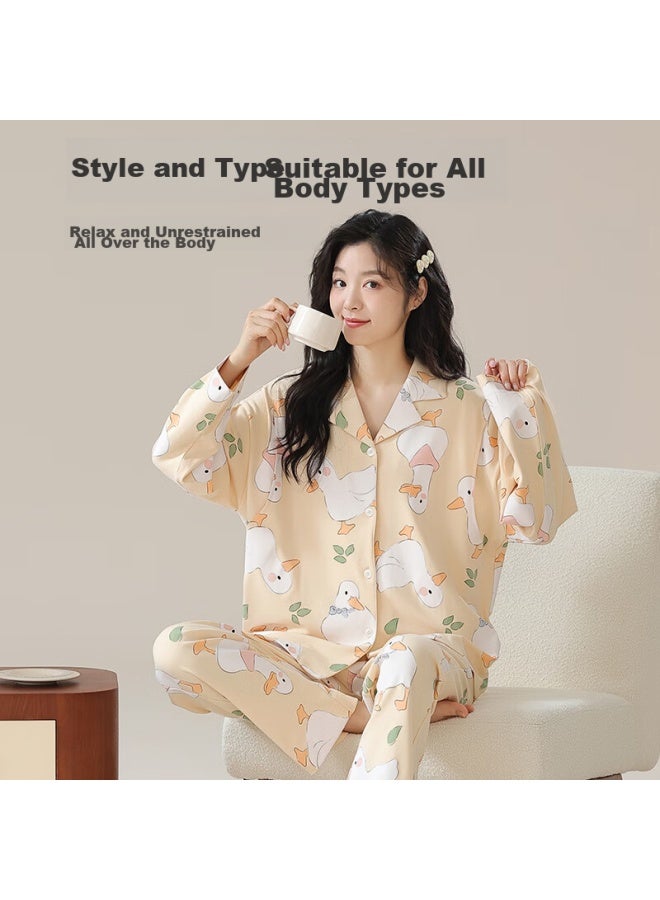 Lovebox Aibaoshi Maternity Wear, Autumn And Winter, For Pregnant Women, Nursing Clothes, Maternity Pajamas, Loungewear, Size L, Big White Goose, M406 - Image 5