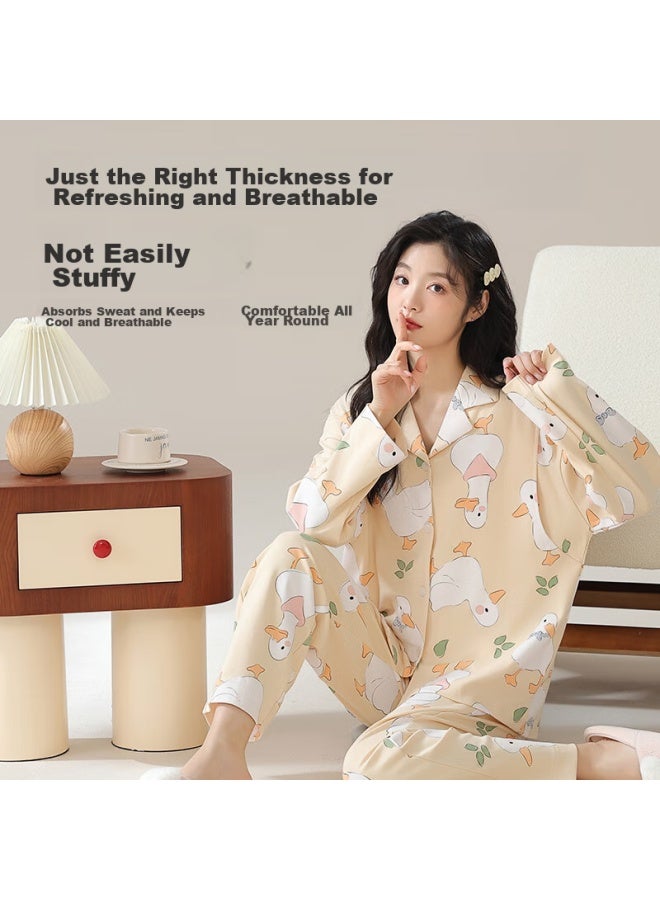 Lovebox Aibaoshi Maternity Wear, Autumn And Winter, For Pregnant Women, Nursing Clothes, Maternity Pajamas, Loungewear, Size L, Big White Goose, M406 - Image 4