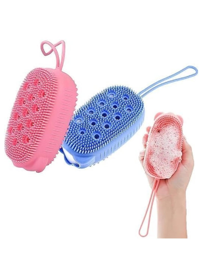 Ultra Soft Silicone Loofah with Rebound Sponge - Body Massage Loofah - Multicolor