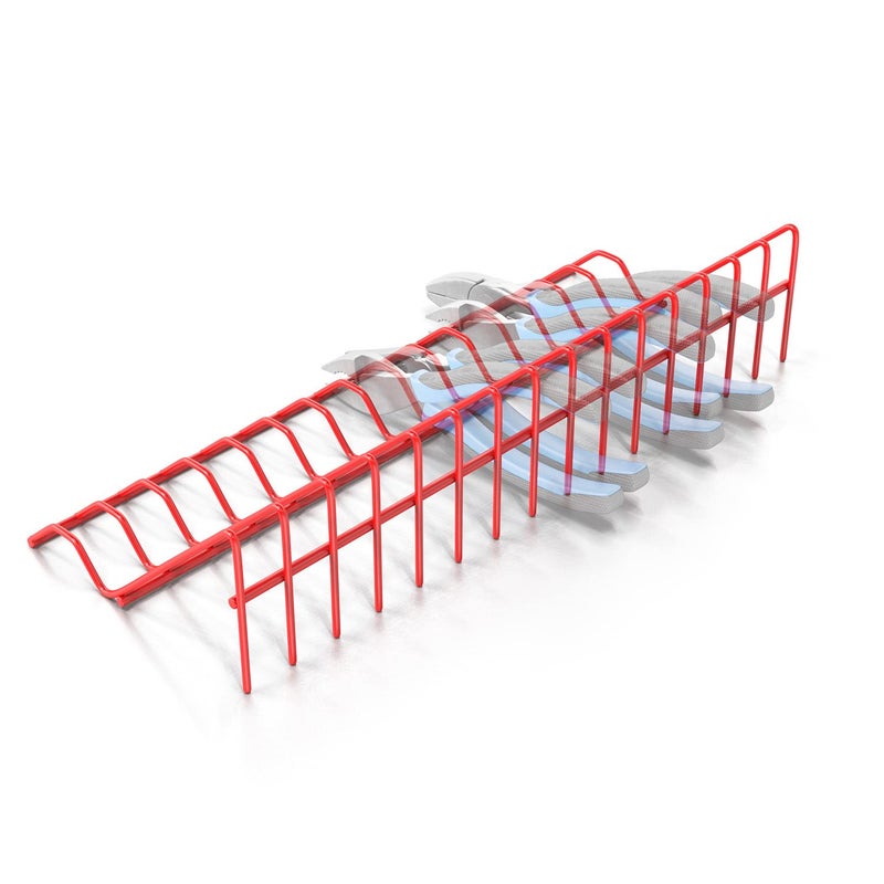 Olsa Tools Plier Rack - Red Organizer for Tool Box Drawer Storage - Compact Holder Fits 16 Pliers - Professional Grade Build for Professional Use - Part 1017 - Image 1