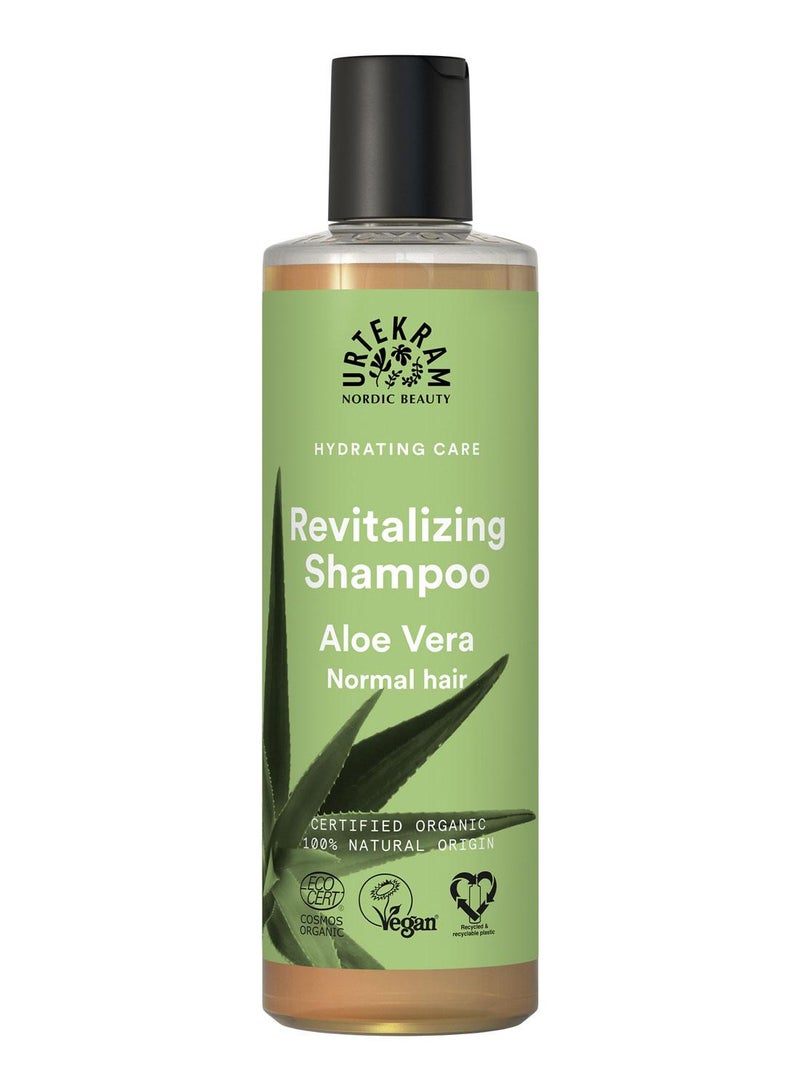Urtekram Organic Aloe Vera Revitalizing Shampoo for Normal Hair, 250 ml - 100% Organic and Vegan - Silicone and Paraben-Free