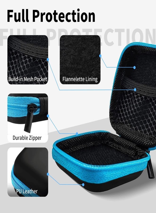 MOLOVA 5Pack Square Earbud Case Portable EVA Carrying Case Storage Bag Cell Phone Accessories Organizer with Carabiner for Earphone, Earbud, Earpieces, SD Memory Card, Camera Chips-5 Colors - Image 3