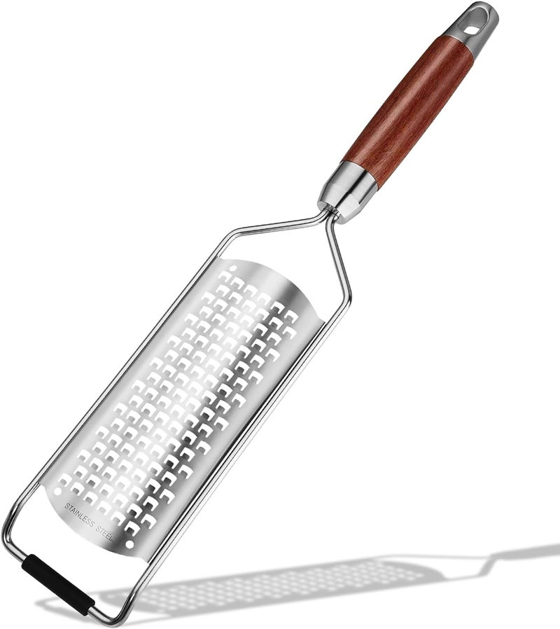 KULUNER Professional-Grade Lemon Zester with Ultra-Coarse Blades, Heavy-Duty Cheese/Vegetable Grater, Solid Wood Handle Design - Rust-Resistant Durable, Essential Kitchen Tool (A1) - Image 1