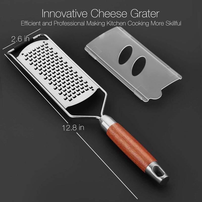 KULUNER Professional-Grade Lemon Zester with Ultra-Coarse Blades, Heavy-Duty Cheese/Vegetable Grater, Solid Wood Handle Design - Rust-Resistant Durable, Essential Kitchen Tool (A1) - Image 5