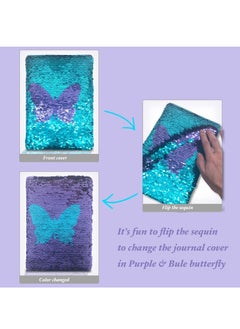 Y&D Reversible Sequin Notebook Diary, Magic Office Butterfly Notepad School Diary for Boys Girls Birthday Festival Gifts Toy  - Image 2
