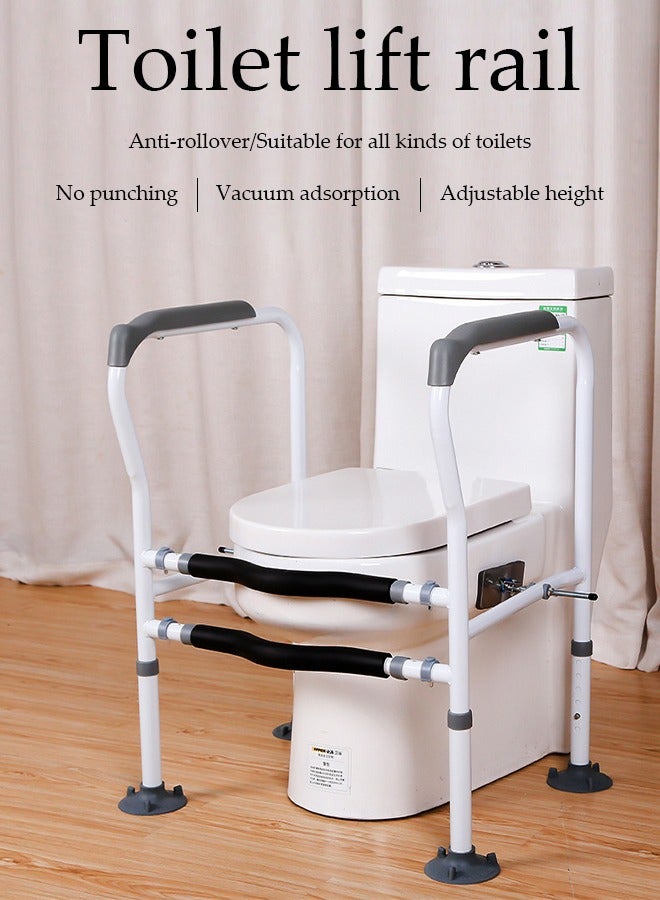 DUNISO Toilet Safety Rail, elderly toilet safety frame handle, with four big suction cups and anti slip handrails, adjustable width and height, no need for punching, suitable for any toilet  - Image 4