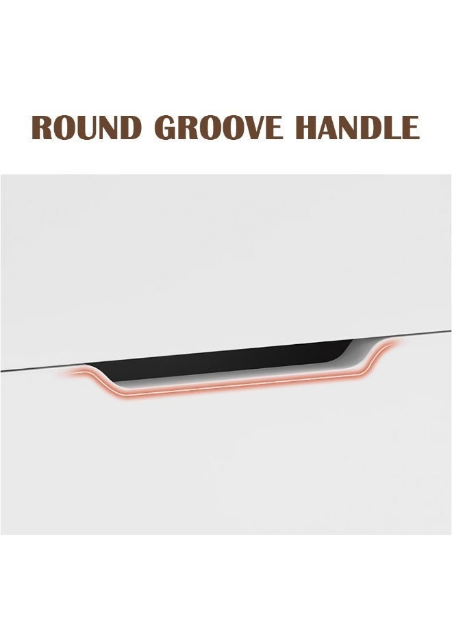 طاولة بجانب السرير لغرفة النوم، طاولة بجانب السرير حديثة وبسيطة، طاولة بجانب السرير خشبية بسيطة فاخرة، طاولة جانبية لغرفة المعيشة وغرفة النوم من الخشب الصلب وطاولة جانبية للأريكة (أبيض، 203DG5) - Image 5