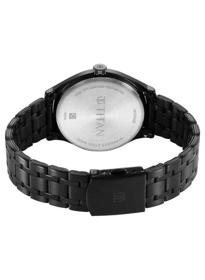TITAN Men Analog Display Watch With Black Stainless Steel Strap - 1802NM02