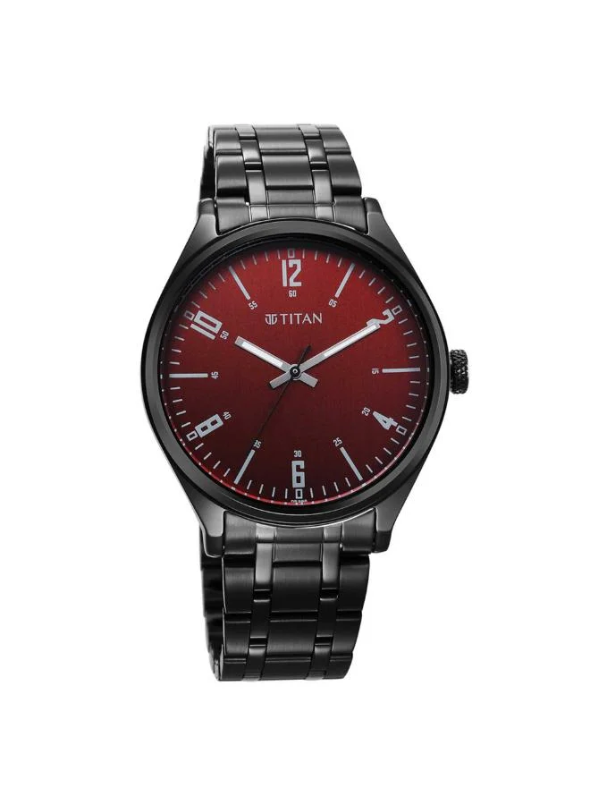 تيتان Men Analog Display Watch With Black Stainless Steel Strap - 1802NM02