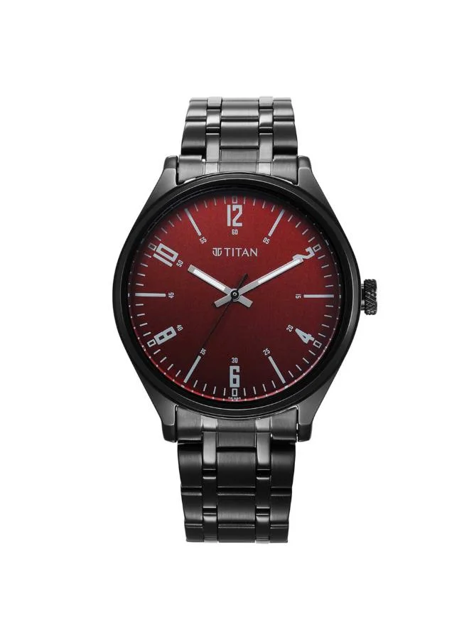 تيتان Men Analog Display Watch With Black Stainless Steel Strap - 1802NM02