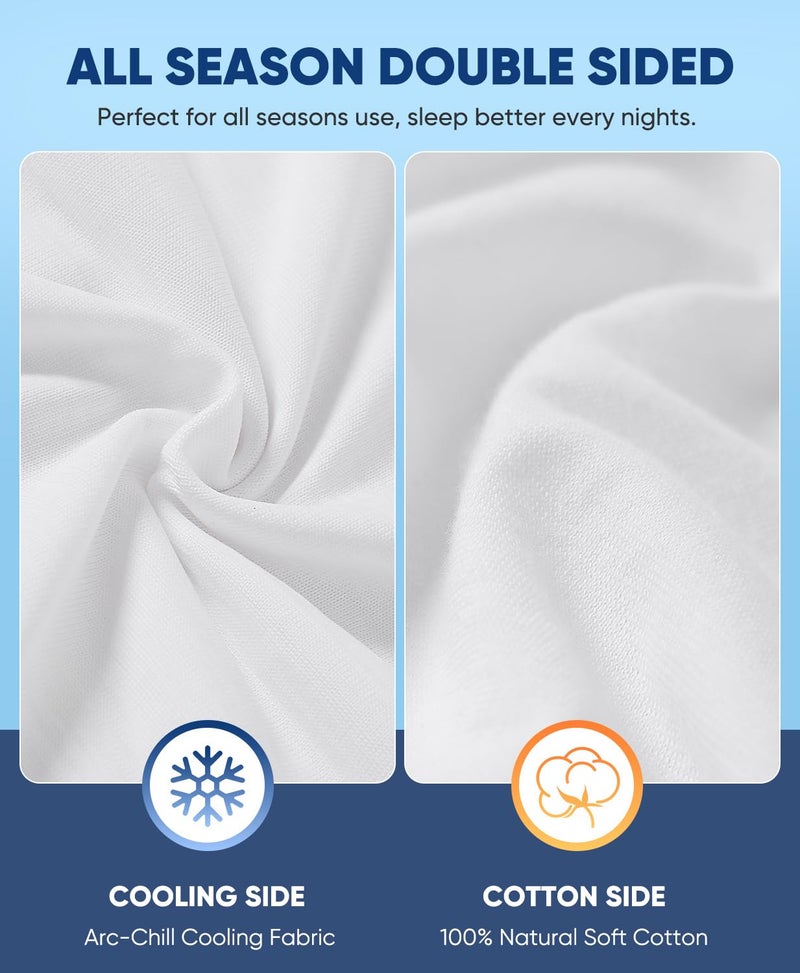 LUXEAR Cooling Pillow Cases, 2 Pack Cooling Pillow Cover with Japanese Q-Max 0.5 Arc-Chill Cooling Fiber, Breathable Soft, Cooling Eco-Friendly, Hidden Zipper Design, Standard Size(20x26 inches)-White - Image 5