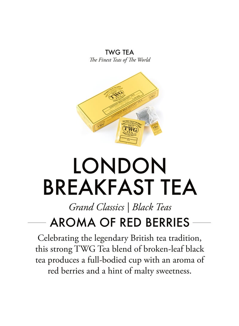 TWG Tea London Breakfast Tea | Black Tea | Cocoa Pod | 15 Hand Sewn Cotton Teabags | Gift Set - Image 3