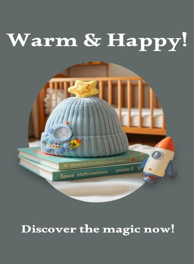 FAMWRAPZ Cozy Astronaut Knitted Baby Beanie - Soft Woolen Cap for Infants, Adorable Space-Themed Design, Perfect for Keeping Little Heads Warm Ideal Gift for Newborns Light Blue - Image 4