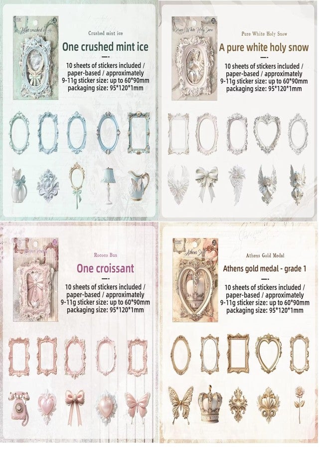 SAMVARDHAN 3D Rococo & Baroque Picture Frame Stickers, 40 Pcs Vintage Victorian Border Embellishments for Journaling, Scrapbooking, DIY Crafts & Photo Collage, Pack of 4 - Image 3