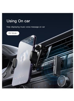 يسيدو محول صوت بلوتوث YAU41 من Yesido (TX+RX)، إصدار 5.0، تشغيل لمدة 10 ساعات، تشغيل موسيقى بطاقة TF، أوضاع الإرسال والاستقبال، قابل لإعادة الشحن، أسود  - Image 5