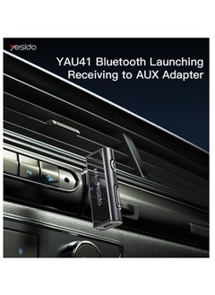 يسيدو محول صوت بلوتوث YAU41 من Yesido (TX+RX)، إصدار 5.0، تشغيل لمدة 10 ساعات، تشغيل موسيقى بطاقة TF، أوضاع الإرسال والاستقبال، قابل لإعادة الشحن، أسود  - Image 2