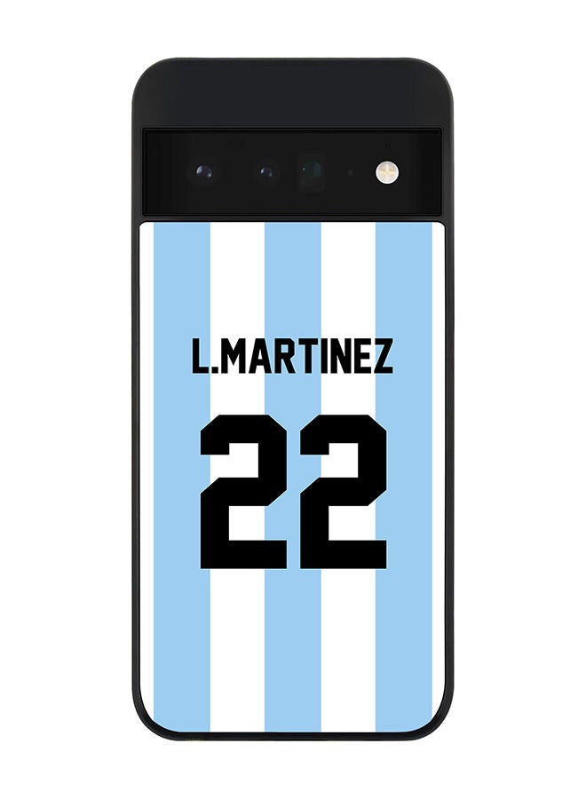 Stylizedd Rugged Black edge case for Google Pixel 6 Pro 5G Slim fit Soft Case Flexible Rubber Edges Anti Drop TPU Gel Thin Cover - Football Team - Argentina Player Name - L.Martinez - Image 1