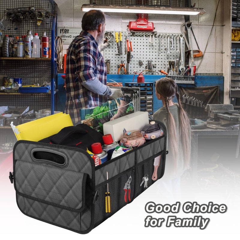Deosk Car Trunk Organizer for SUV, Car Organizers and Storage with 6 Pocket, Car Accessories for Women/Men 50L Waterproof Polyester Trunk Organizer(Medium,Charcoal) - Image 5