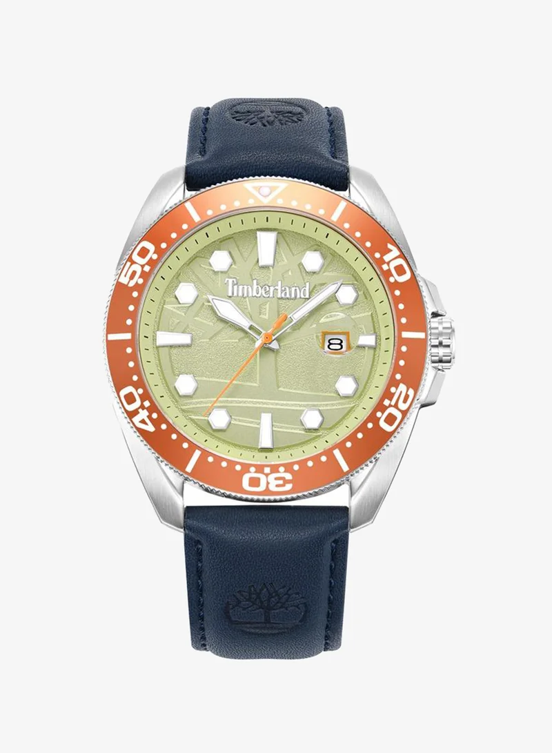 تمبرلاند Men's Carrigan Watch With Stainless Steel Case And Leather Strap Water Resistant 45mm - TDWGB2230605
