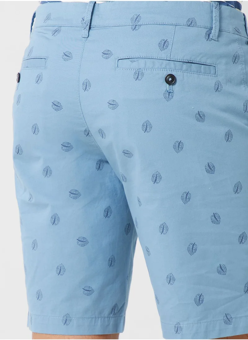 Mango Man Leaf Printed Shorts