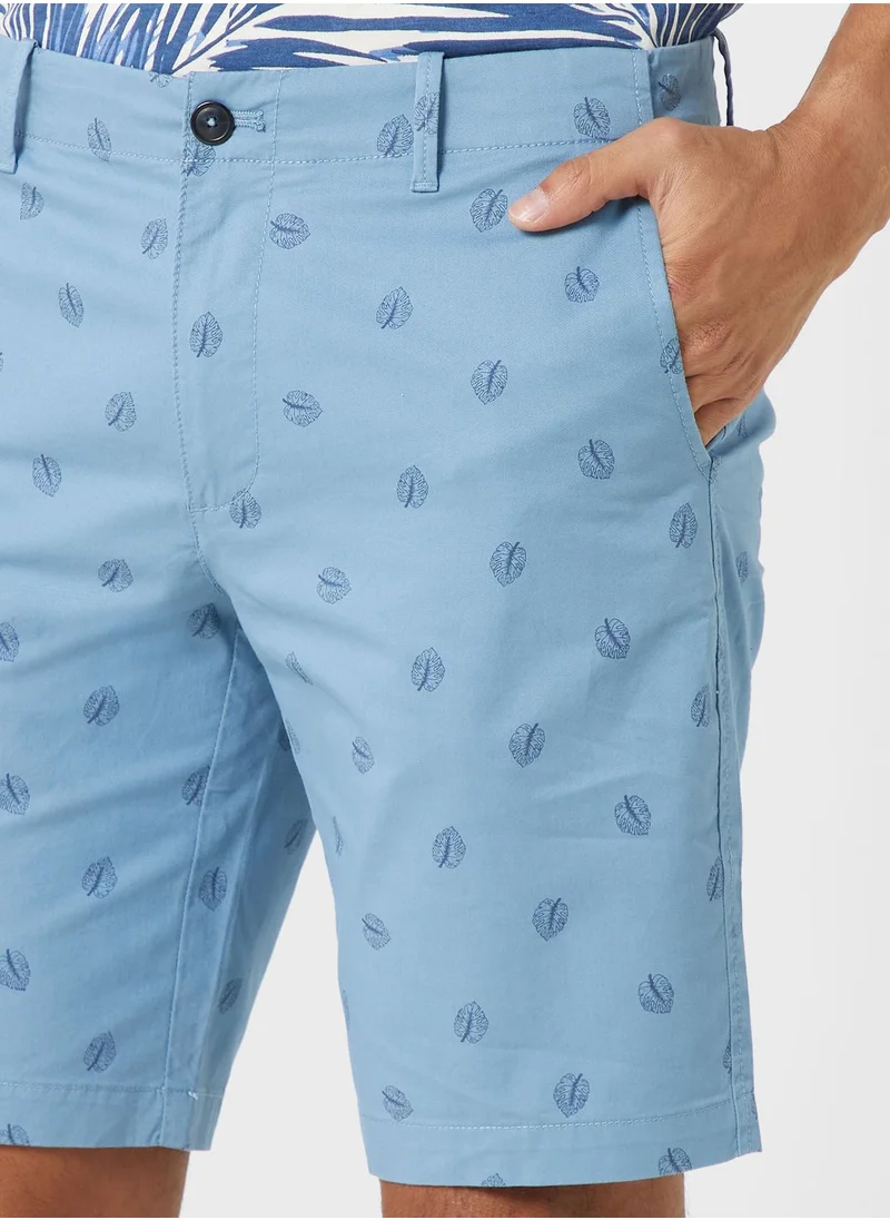 Mango Man Leaf Printed Shorts