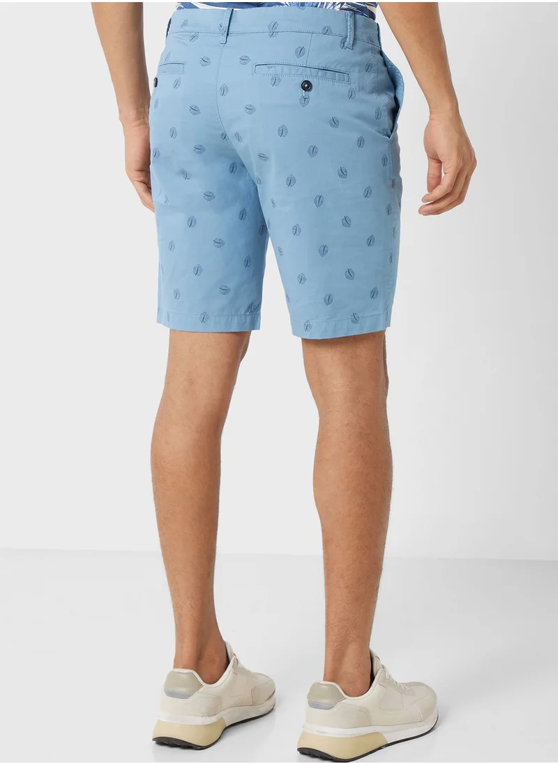 Mango Man Leaf Printed Shorts