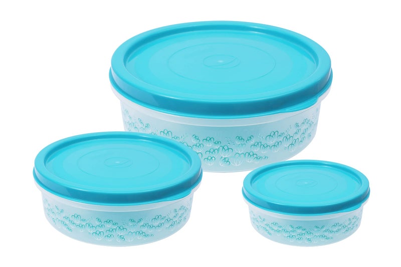 GALOOF 3 Pcs Airtight Kitchen Storage Container Roti Chapati Box Papad Dabba (4000 ml, 2500 ml, 1300 ml) (Blue) - Image 5