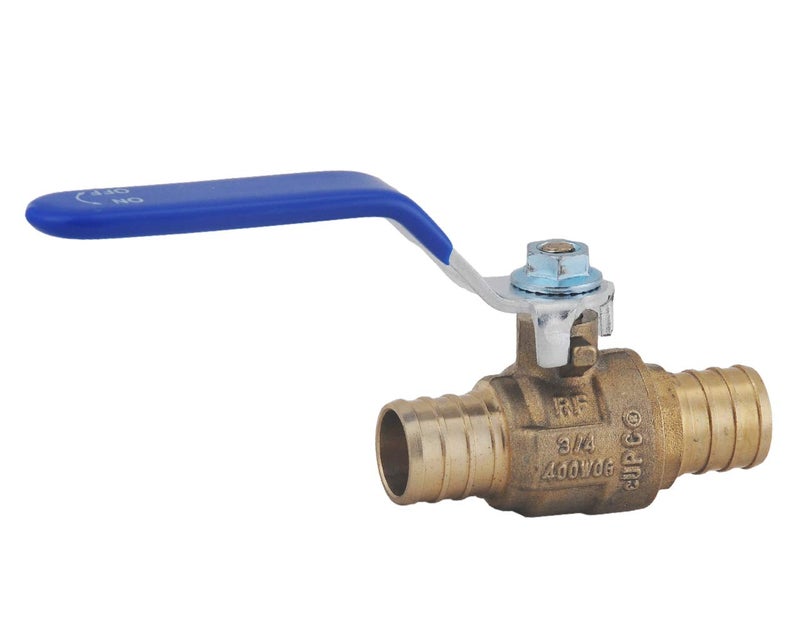 LD- 3/4" PEX Brass Ball Valve, 3/4-in PEX No Lead Brass Shut off Ball Valve with Red & Blue Long Lever Or T Handle,Pex Barb Water Valve with cUPC Certified for Cold and Hot water (10-Pack) - Image 4