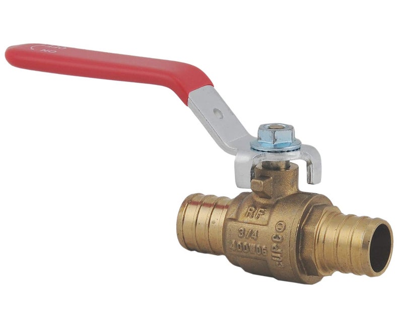 LD- 3/4" PEX Brass Ball Valve, 3/4-in PEX No Lead Brass Shut off Ball Valve with Red & Blue Long Lever Or T Handle,Pex Barb Water Valve with cUPC Certified for Cold and Hot water (10-Pack) - Image 3