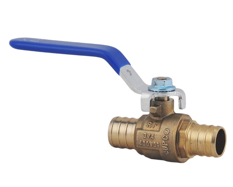 LD- 3/4" PEX Brass Ball Valve, 3/4-in PEX No Lead Brass Shut off Ball Valve with Red & Blue Long Lever Or T Handle,Pex Barb Water Valve with cUPC Certified for Cold and Hot water (10-Pack) - Image 5